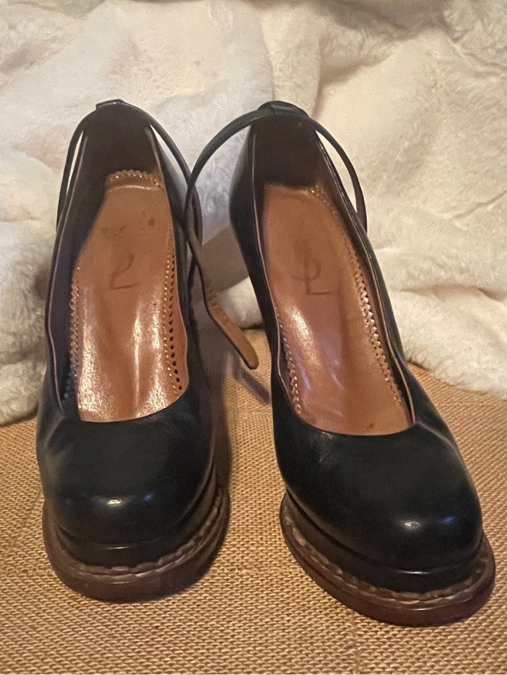 YVES SAINT LAURENT Women's Platform Pumps with Ankle Strap